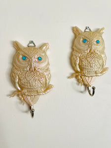 Owl Wall Hooks (pair)